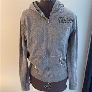 Hard Rock Cafe Gray Hooded Zip Sweatshirt
